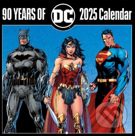 Oficiálny nástenný kalendár s plagátom DC Comics: 90th Anniversary (DC Comics). DC Comics, 2024 Oficiálny nástenný kalendár s plagátom DC Comics: 90th Anniversary (DC Comics). DC Comics, 2024