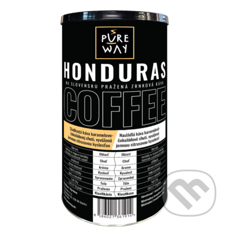 Kávy a čaje: Honduras (odrodová zrnková káva v darčekovej tube 350g) (Pure Way). Pure Way Kávy a čaje: Honduras (odrodová zrnková káva v darčekovej tube 350g) (Pure Way). Pure Way