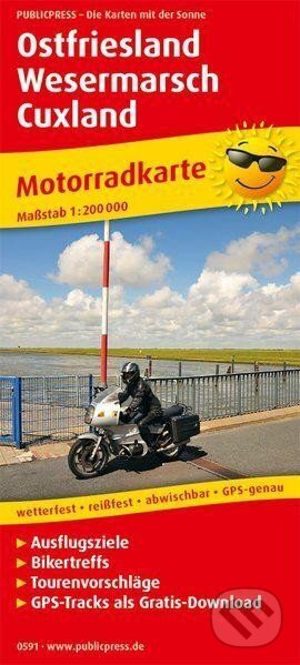 Východní Frísko-Wesermarsch-Cuxland 1:200 000 / motocyklová mapa (freytag&berndt). freytag&berndt, 2018 Východní Frísko-Wesermarsch-Cuxland 1:200 000 / motocyklová mapa (freytag&berndt). freytag&berndt, 2018
