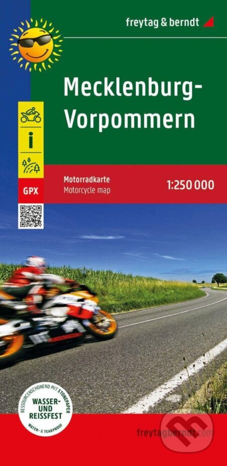 Mecklenburg-Vorpommern 1:250 000 / motocyklová mapa (freytag&berndt). freytag&berndt, 2022 Mecklenburg-Vorpommern 1:250 000 / motocyklová mapa (freytag&berndt). freytag&berndt, 2022