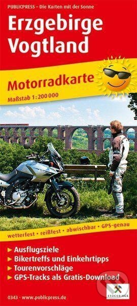 Erzgebirge-Vogtland 1:200 000 / motocyklová mapa (freytag&berndt). freytag&berndt, 2018 Erzgebirge-Vogtland 1:200 000 / motocyklová mapa (freytag&berndt). freytag&berndt, 2018