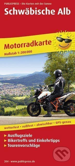 Švábská Alba/Švábská Jura 1:200 000 / motocyklová mapa (freytag&berndt). freytag&berndt, 2017 Švábská Alba/Švábská Jura 1:200 000 / motocyklová mapa (freytag&berndt). freytag&berndt, 2017