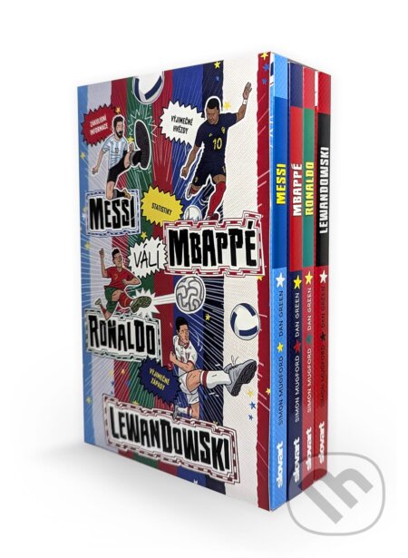 Kniha: Fotbalové superhvězdy (box) (Simon Mugford a Dan Green). Slovart CZ, 2024 Kniha: Fotbalové superhvězdy (box) (Simon Mugford a Dan Green). Slovart CZ, 2024