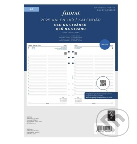FILOFAX kalendář 2025 A5, den/1 str, linky, ČJ+SJ (FILOFAX). FILOFAX FILOFAX kalendář 2025 A5, den/1 str, linky, ČJ+SJ (FILOFAX). FILOFAX