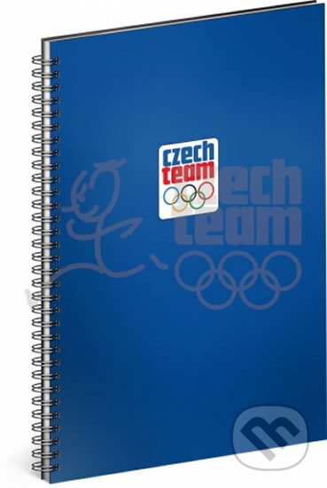 Blok - Český olympijský tým, modrý, linkovaný, spirálový, A4, Presco Group, 2017