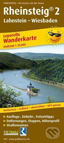 Rheinsteig 2, Lahnstein-Wiesbaden 1:25 000 / turistická mapa (freytag&berndt). freytag&berndt, 2016 Rheinsteig 2, Lahnstein-Wiesbaden 1:25 000 / turistická mapa (freytag&berndt). freytag&berndt, 2016