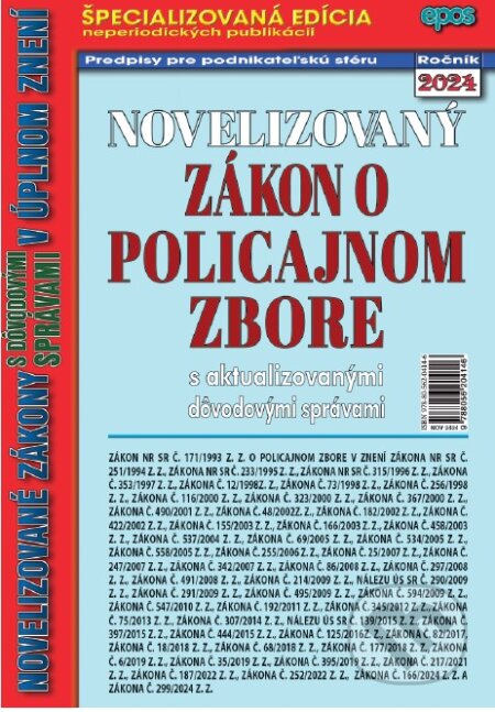 Kniha: Novelizovaný zákon o policajnom zbore (Epos). Epos, 2024 Kniha: Novelizovaný zákon o policajnom zbore (Epos). Epos, 2024