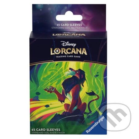 Společenská hra: Disney Lorcana: Azurite Sea - Card Sleeves Scar (Ravensburger). Ravensburger, 2024 Společenská hra: Disney Lorcana: Azurite Sea - Card Sleeves Scar (Ravensburger). Ravensburger, 2024