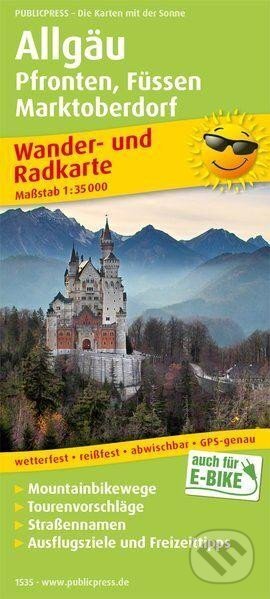 Allgäu Pfronten, Füssen, Marktoberdorf 1:35 000 / turistická a cykloturistická mapa (freytag&berndt). freytag&berndt, 2018 Allgäu Pfronten, Füssen, Marktoberdorf 1:35 000 / turistická a cykloturistická mapa (freytag&berndt). freytag&berndt, 2018
