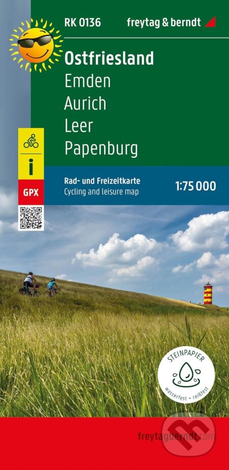 Východní Frísko 1:75 000 / cyklistická mapa (freytag&berndt). freytag&berndt, 2023 Východní Frísko 1:75 000 / cyklistická mapa (freytag&berndt). freytag&berndt, 2023