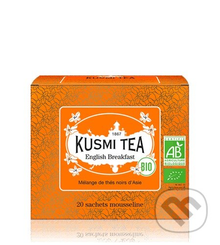 Kávy a čaje: Kusmi Tea Porciovaný čierny čaj English Breakfast Bio, 20 vrecúšok (Kusmi Tea). Kusmi Tea, 2024 Kávy a čaje: Kusmi Tea Porciovaný čierny čaj English Breakfast Bio, 20 vrecúšok (Kusmi Tea). Kusmi Tea, 2024