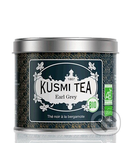 Kávy a čaje: Kusmi Tea Sypaný čierny čaj Earl Grey Bio, kovová dóza 100 g (Kusmi Tea). Kusmi Tea, 2024 Kávy a čaje: Kusmi Tea Sypaný čierny čaj Earl Grey Bio, kovová dóza 100 g (Kusmi Tea). Kusmi Tea, 2024