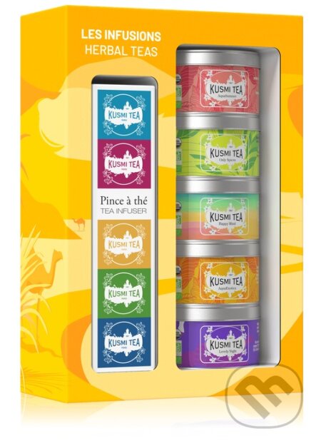 Kávy a čaje: Kusmi Tea Darčeková súprava Herbal teas so sitkom na čaj (Kusmi Tea). Kusmi Tea, 2024 Kávy a čaje: Kusmi Tea Darčeková súprava Herbal teas so sitkom na čaj (Kusmi Tea). Kusmi Tea, 2024