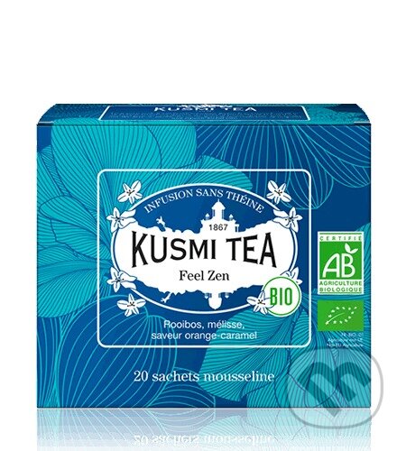 Kávy a čaje: Kusmi Tea Porciovaný bylinný čaj Feel Zen Bio, 20 vrecúšok (Kusmi Tea). Kusmi Tea, 2024 Kávy a čaje: Kusmi Tea Porciovaný bylinný čaj Feel Zen Bio, 20 vrecúšok (Kusmi Tea). Kusmi Tea, 2024