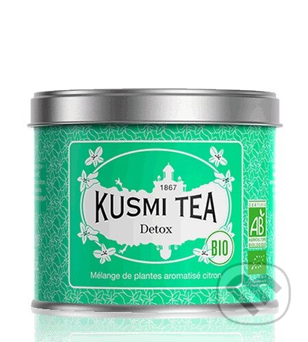 Kávy a čaje: Kusmi Tea Sypaný bylinný čaj Detox Bio, kovová dóza 100 g (Kusmi Tea). Kusmi Tea, 2024 Kávy a čaje: Kusmi Tea Sypaný bylinný čaj Detox Bio, kovová dóza 100 g (Kusmi Tea). Kusmi Tea, 2024