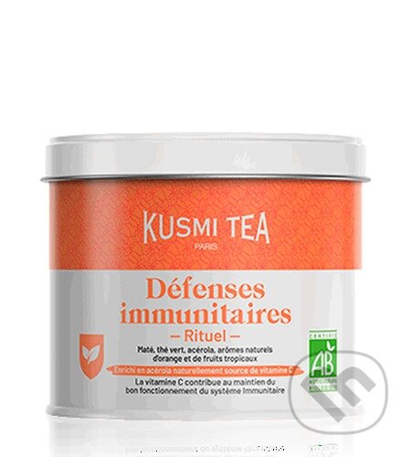 Kávy a čaje: Kusmi Tea Sypaný bylinný čaj na posilnenie imunity Immune Defense Ritual, kovová dóza 100 g (Kusmi Tea). Kusmi Tea, 2024 Kávy a čaje: Kusmi Tea Sypaný bylinný čaj na posilnenie imunity Immune Defense Ritual, kovová dóza 100 g (Kusmi Tea). Kusmi Tea, 2024
