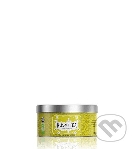 Kávy a čaje: Kusmi Tea Sypaný zelený čaj Green Almonnd Bio, kovová dóza 20 g (Kusmi Tea). Kusmi Tea, 2024 Kávy a čaje: Kusmi Tea Sypaný zelený čaj Green Almonnd Bio, kovová dóza 20 g (Kusmi Tea). Kusmi Tea, 2024