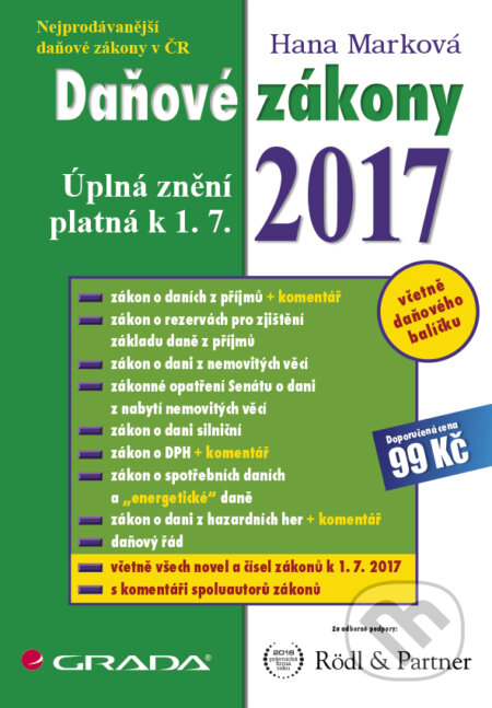 Kniha: Daňové zákony 2017 (Hana Marková). Grada, 2017 Kniha: Daňové zákony 2017 (Hana Marková). Grada, 2017