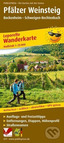 Kniha: Falcká vinařská stezka, Bockenheim-Schweigen-Rechtenbach 1:25 000 / turistická mapa (freytag&berndt). freytag&berndt, 2016 Kniha: Falcká vinařská stezka, Bockenheim-Schweigen-Rechtenbach 1:25 000 / turistická mapa (freytag&berndt). freytag&berndt, 2016
