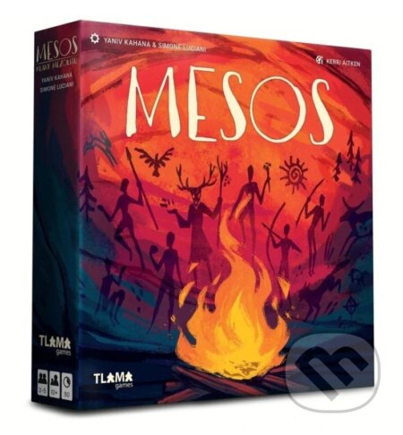 Společenská hra: MESOS: Klany mezolitu (Simone Luciani a Yaniv Kahana). Tlama games, 2024 Společenská hra: MESOS: Klany mezolitu (Simone Luciani a Yaniv Kahana). Tlama games, 2024