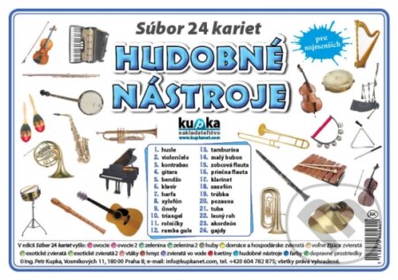 Kniha: Súbor 24 kariet - Hudobné nástroje (Kupka). Kupka, 2017 Kniha: Súbor 24 kariet - Hudobné nástroje (Kupka). Kupka, 2017