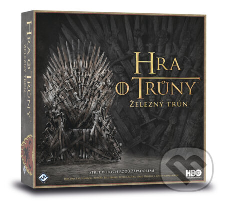 Spoločenská hra: Hra o trůny: Železný trůn (Bill Eberle, Greg Olotka, Justin Kemppainen a Peter Olotka). Asmodée Édition LLC, 2017 Spoločenská hra: Hra o trůny: Železný trůn (Bill Eberle, Greg Olotka, Justin Kemppainen a Peter Olotka). Asmodée Édition LLC, 2017