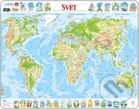 Puzzle: Svet (všeobecnozemepisný) K4 (Larsen). Larsen Puzzle: Svet (všeobecnozemepisný) K4 (Larsen). Larsen