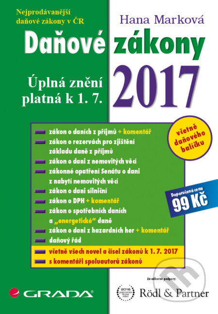 E-kniha: Daňové zákony 2017 (Hana Marková). Grada, 2017 E-kniha: Daňové zákony 2017 (Hana Marková). Grada, 2017