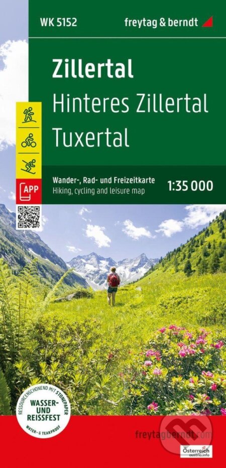 Kniha: Zillertal 1:35 000 / turistická, cyklistická a rekreační mapa (freytag&berndt). freytag&berndt, 2024 Kniha: Zillertal 1:35 000 / turistická, cyklistická a rekreační mapa (freytag&berndt). freytag&berndt, 2024