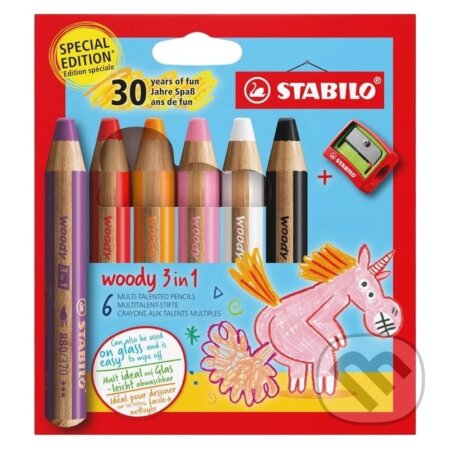 STABILO woody 3 in 1 - sada 6 ks s ořezávátkem (STABILO). STABILO STABILO woody 3 in 1 - sada 6 ks s ořezávátkem (STABILO). STABILO