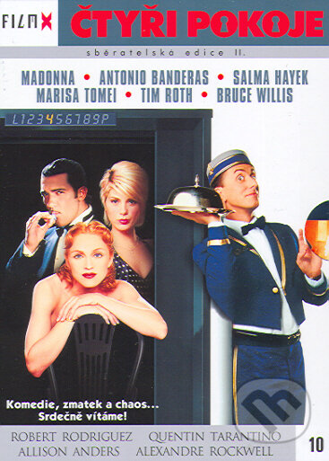 Film: Čtyři pokoje (Allison Andres, Alexandre Rockwell, Allison Anders, Quentin Tarantino a Robert Rodriguez) (DVD). Hollywood, 1995 Film: Čtyři pokoje (Allison Andres, Alexandre Rockwell, Allison Anders, Quentin Tarantino a Robert Rodriguez) (DVD). Hollywood, 1995