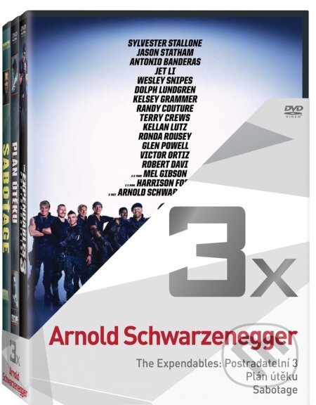 Film: Arnold Schwarzenegger (Kolekce 3 DVD) (Patrick Hughes, Mikael Håfström a David Ayer) (DVD). Bonton Film, 2016 Film: Arnold Schwarzenegger (Kolekce 3 DVD) (Patrick Hughes, Mikael Håfström a David Ayer) (DVD). Bonton Film, 2016