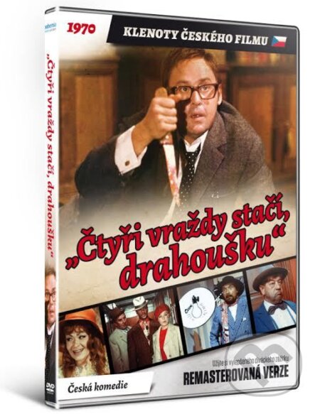 Film: „Čtyři vraždy stačí, drahoušku“ (Oldřich Lipský) (DVD). Bohemia Motion Pictures, a.s., 2016 Film: „Čtyři vraždy stačí, drahoušku“ (Oldřich Lipský) (DVD). Bohemia Motion Pictures, a.s., 2016
