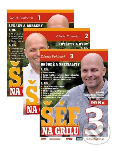Film: Šéf na grilu 1. - 3. (Kolekce 3 DVD) (Michael Čech a Michal Herz) (DVD). Hollywood, 2017 Film: Šéf na grilu 1. - 3. (Kolekce 3 DVD) (Michael Čech a Michal Herz) (DVD). Hollywood, 2017