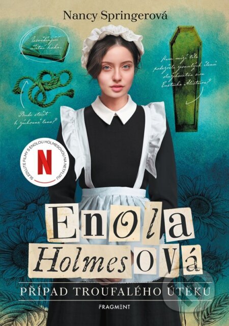 Kniha: Enola Holmesová: Případ troufalého útěku (Nancy Springer). Nakladatelství Fragment, 2025 Kniha: Enola Holmesová: Případ troufalého útěku (Nancy Springer). Nakladatelství Fragment, 2025