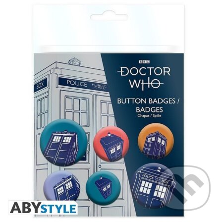 Sada odznakov Doctor Who - TARDIS (ABYstyle). ABYstyle, 2025 Sada odznakov Doctor Who - TARDIS (ABYstyle). ABYstyle, 2025