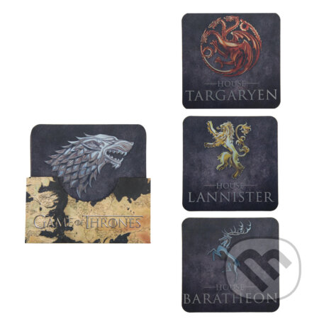 Podtácky Game of Thrones - Znaky rodov (4 ks) (Cinereplicas). Cinereplicas, 2025 Podtácky Game of Thrones - Znaky rodov (4 ks) (Cinereplicas). Cinereplicas, 2025