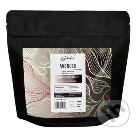 Kávy a čaje: Espresso zmes arabík Avenger (Kávoholik). Kávoholik Kávy a čaje: Espresso zmes arabík Avenger (Kávoholik). Kávoholik