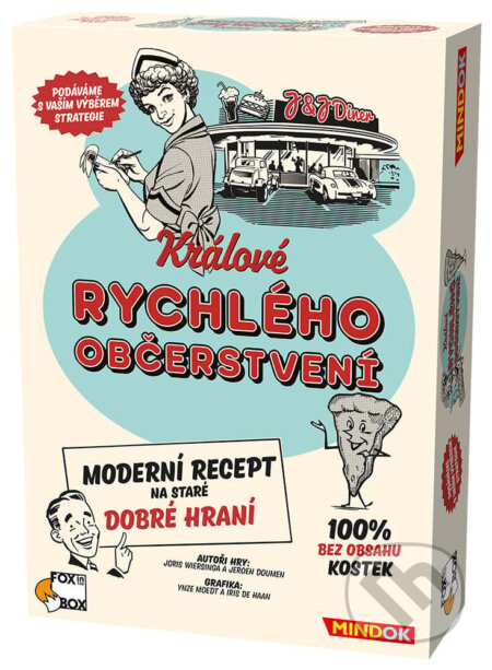Společenská hra: Králové rychlého občerstvení (Jeroen Doumen a Joris Wiersinga). Mindok, 2025 Společenská hra: Králové rychlého občerstvení (Jeroen Doumen a Joris Wiersinga). Mindok, 2025