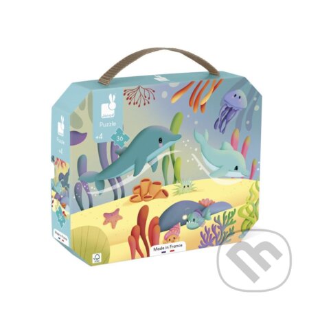 Puzzle: Panoramatické puzzle v kufríku Morský svet 36 ks (Janod). Janod, 2025 Puzzle: Panoramatické puzzle v kufríku Morský svet 36 ks (Janod). Janod, 2025