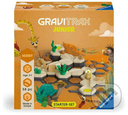 Společenská hra: GraviTrax Junior Poušť (Startovní sada) (Ravensburger). Ravensburger, 2025 Společenská hra: GraviTrax Junior Poušť (Startovní sada) (Ravensburger). Ravensburger, 2025