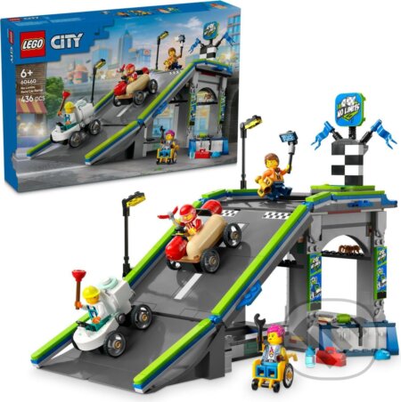 Spoločenská hra: LEGO® City 60460 Tvoje pravidlá: Pretekárska dráha s rampami (LEGO). LEGO, 2025 Spoločenská hra: LEGO® City 60460 Tvoje pravidlá: Pretekárska dráha s rampami (LEGO). LEGO, 2025