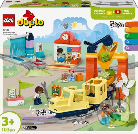 Spoločenská hra: LEGO® DUPLO® 10428 Veľký interaktívny komunitný vláčik (LEGO). LEGO, 2025 Spoločenská hra: LEGO® DUPLO® 10428 Veľký interaktívny komunitný vláčik (LEGO). LEGO, 2025