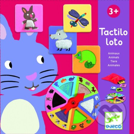 Spoločenská hra: Loto s plochami na rozvíjanie hmatu - Zvieratká (Djeco). Djeco, 2019 Spoločenská hra: Loto s plochami na rozvíjanie hmatu - Zvieratká (Djeco). Djeco, 2019