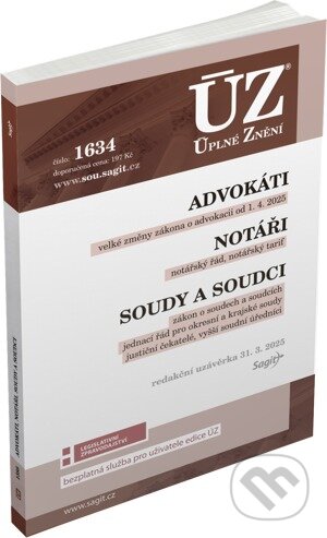Kniha: Úplné Znění - 1634 Advokáti, Notáři, Soudci a soudy (Sagit). Sagit, 2025 Kniha: Úplné Znění - 1634 Advokáti, Notáři, Soudci a soudy (Sagit). Sagit, 2025