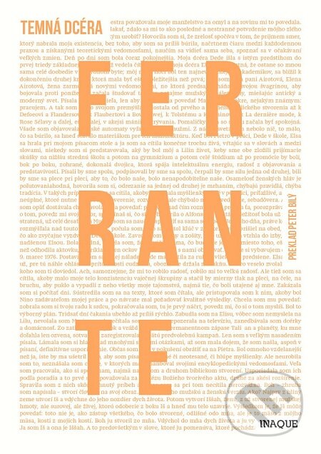 E-kniha: Temná dcéra (Elena Ferrante). Inaque, 2017 E-kniha: Temná dcéra (Elena Ferrante). Inaque, 2017