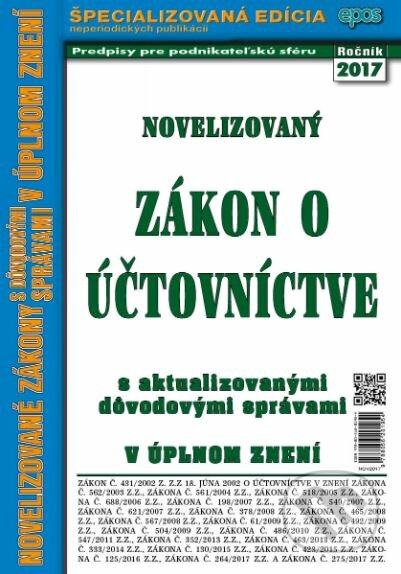 Kniha: Novelizovaný Zákon o účtovníctve (Epos). Epos, 2017 Kniha: Novelizovaný Zákon o účtovníctve (Epos). Epos, 2017