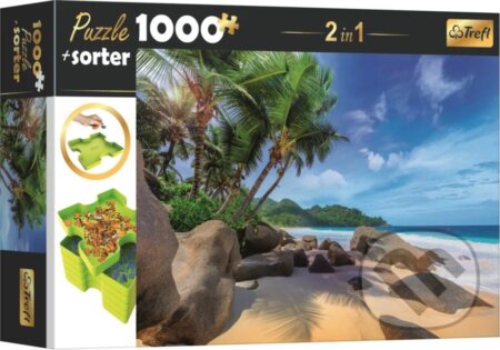 Puzzle: Puzzle s třídičem 2v1: Exotická pláž (Trefl). Trefl, 2025 Puzzle: Puzzle s třídičem 2v1: Exotická pláž (Trefl). Trefl, 2025