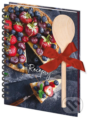 Kniha na recepty s vařečkou A5 spirála Cheesecake (Helma). Helma, 2025 Kniha na recepty s vařečkou A5 spirála Cheesecake (Helma). Helma, 2025