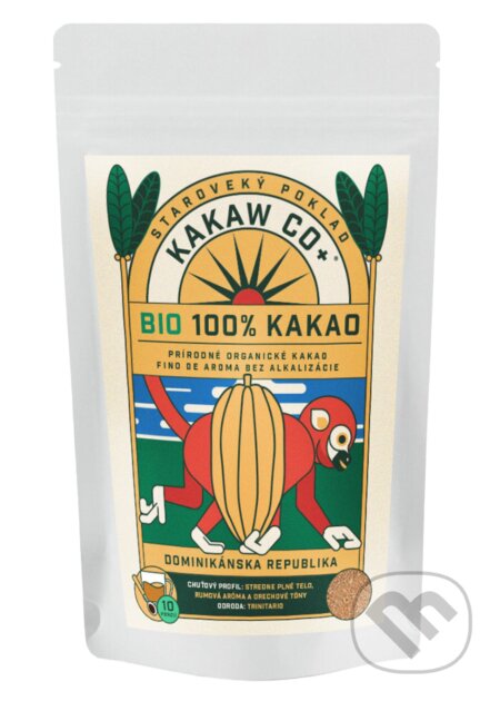 Kávy a čaje: 100% Bio kakao Dominikánska republika (Kakaw Co+). Kakaw Co+, 2025 Kávy a čaje: 100% Bio kakao Dominikánska republika (Kakaw Co+). Kakaw Co+, 2025